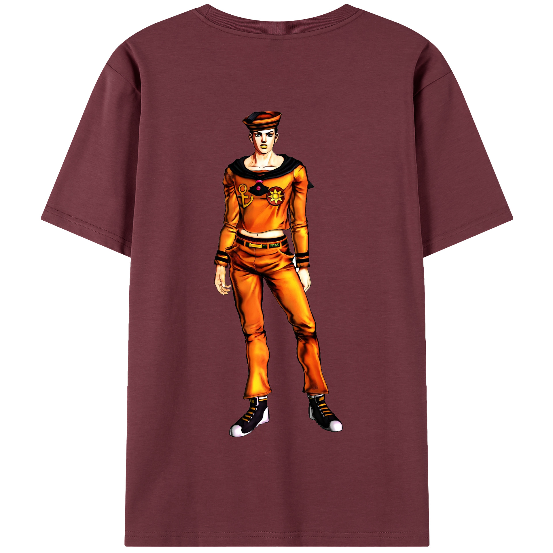 （画像用） ジョジョの奇妙な冒険 東方定助 JoJo's Bizarre Adventure Higashikata Josuke 綿100％半袖Tシャツ（背面プリント）